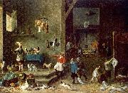TENIERS, David the Younger The Kitchen t oil painting on canvas